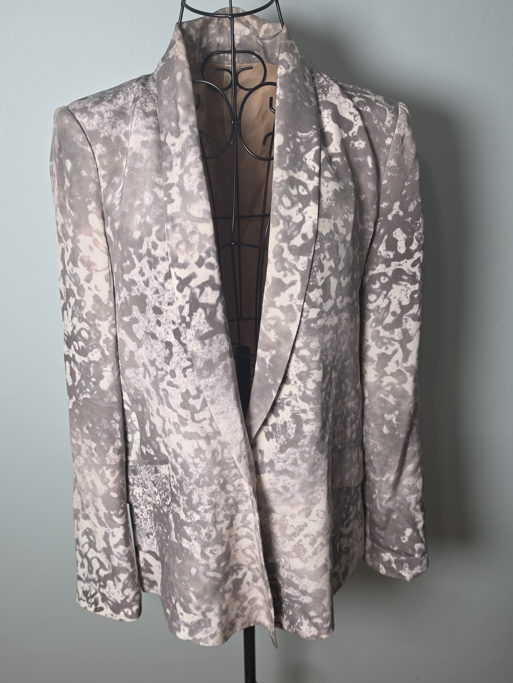 Truth and Pride 100% Silk Abstract Print Blazer Jacket M
